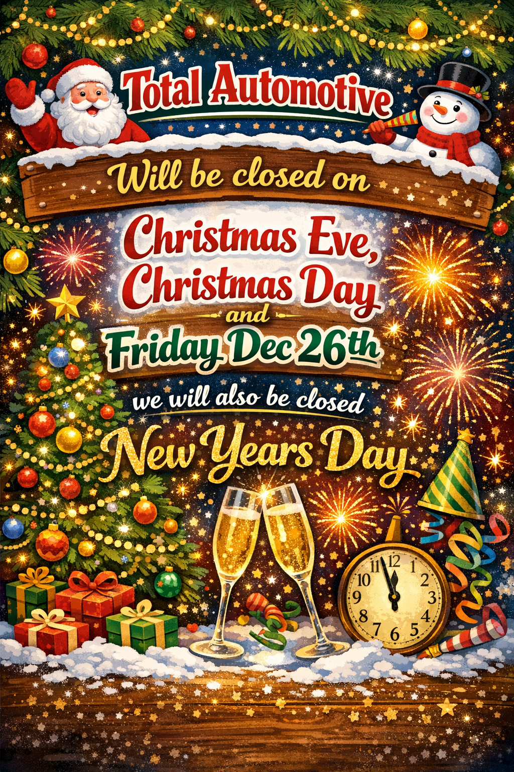 2025 Holiday Hours Christmas & New Years